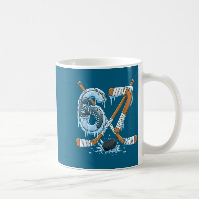 Caneca De Café Funny 67 Ice Hockey Drip Number 67 Ice Hockey  (Direita)