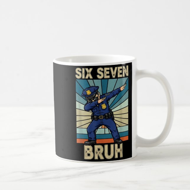 Caneca De Café Funny 67 Meme 6 7 Six Seven Liceman Lice Officer R (Direita)