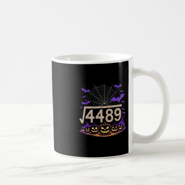 Caneca De Café Funny 67 Meme Math Teacher 6 7 Halloween Square Ro (Direita)