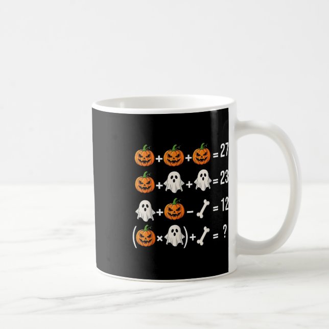 Caneca De Café Funny 67 Meme Pumpkin Ghost Math Teacher Costume  (Direita)