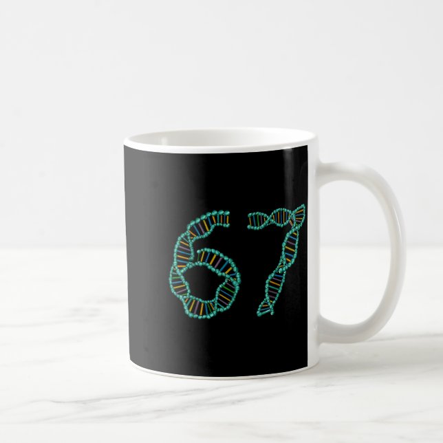 Caneca De Café Funny 67 Number Meme Dna Replication Molecular Sci (Direita)