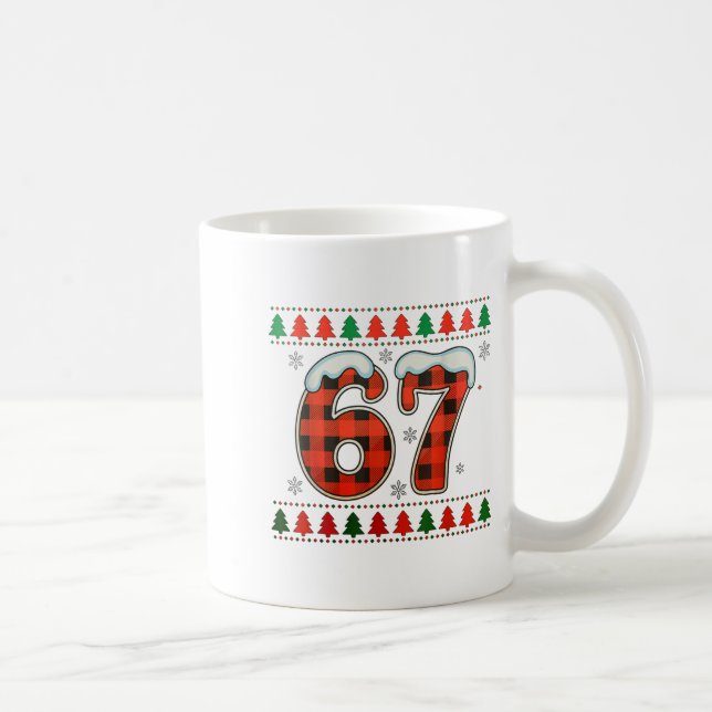 Caneca De Café Funny 67 Six Seven Squad Meme Christmas Ugly Sweat (Direita)
