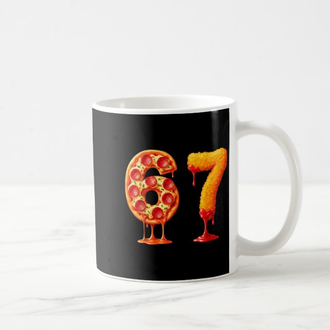 Caneca De Café Funny 6 7 Zza Nugget Meme Six Seven 67 Food Lovers (Direita)