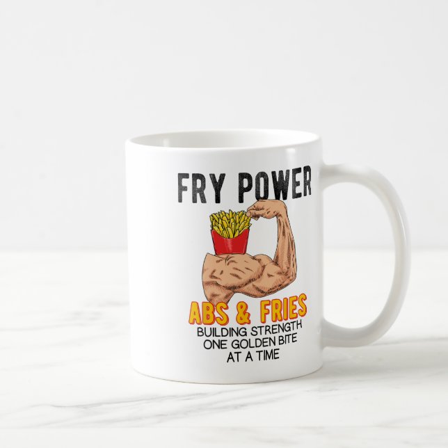 Caneca De Café Funny Abs Exercise French Fries Muscle Building Bo (Direita)