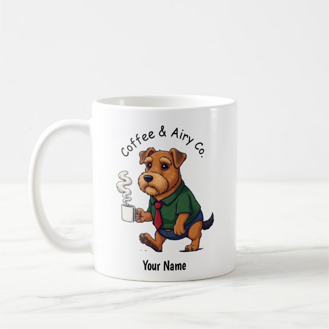 Caneca De Café Funny Airedale Terrier Dog Business Suit Coffee  (Esquerda)