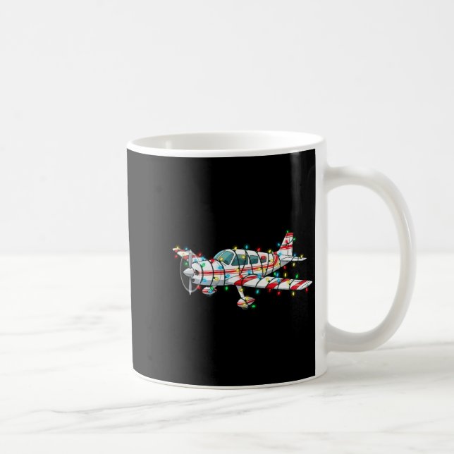 Caneca De Café Funny Airplane Christmas Graphics Lights Lover Lon (Direita)