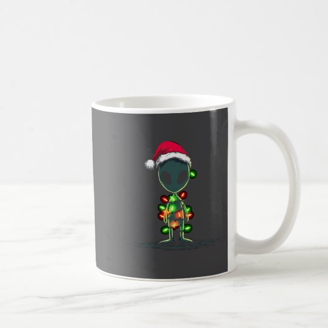 Caneca De Café Funny Alien Christmas Graphics Lights Lover Extrat (Direita)
