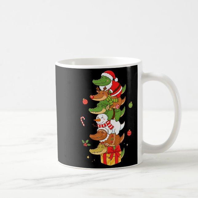 Caneca De Café Funny Alligator Santa Elf Snowman Christmas Womens (Direita)