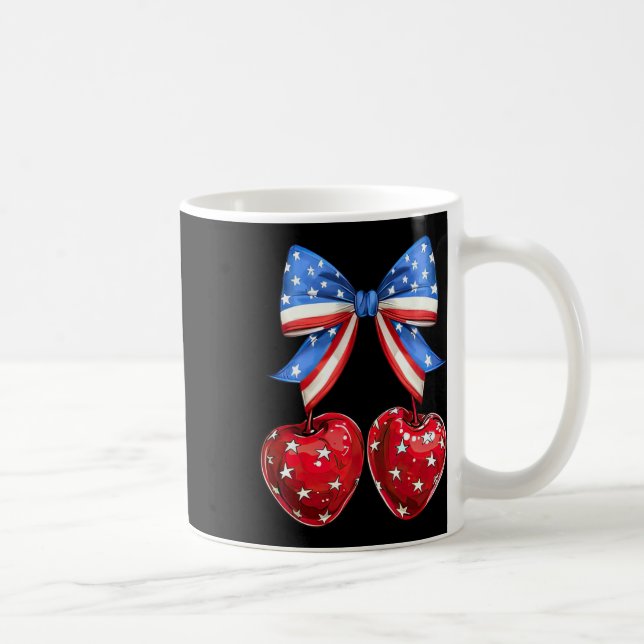 Caneca De Café Funny American Flag Cherry Coquette Arco 4 De Julh (Direita)