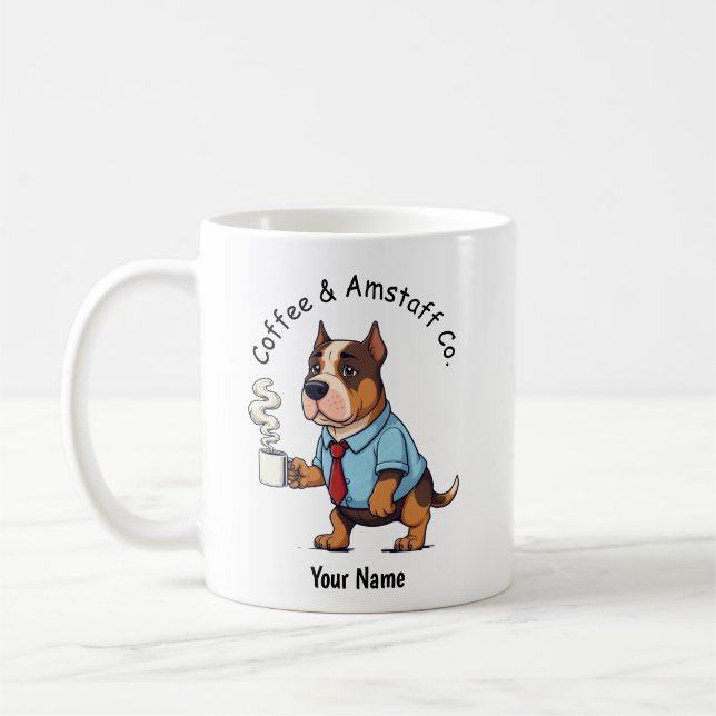 Caneca De Café Funny American Staffordshire Business Suit Coffee (Esquerda)