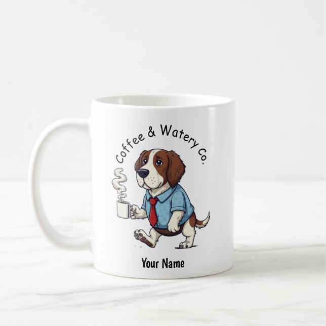 Caneca De Café Funny American Water Spaniel Business Suit Coffee  (Esquerda)
