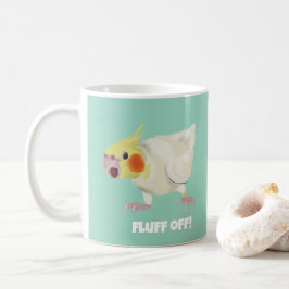 Caneca De Café Funny Angry Lutino Cockatiel Fluff Off Pet Parrot 