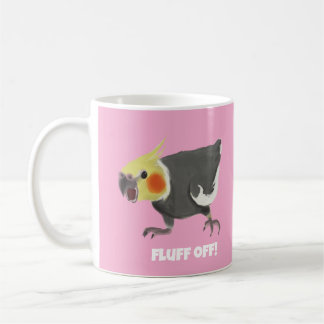 Caneca De Café Funny Angry Normal Grey Cockatiel Fluff Off