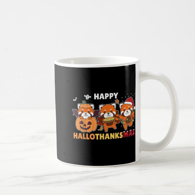 Caneca De Café Funny Animals For The Holidays Red Panda Christmas (Direita)