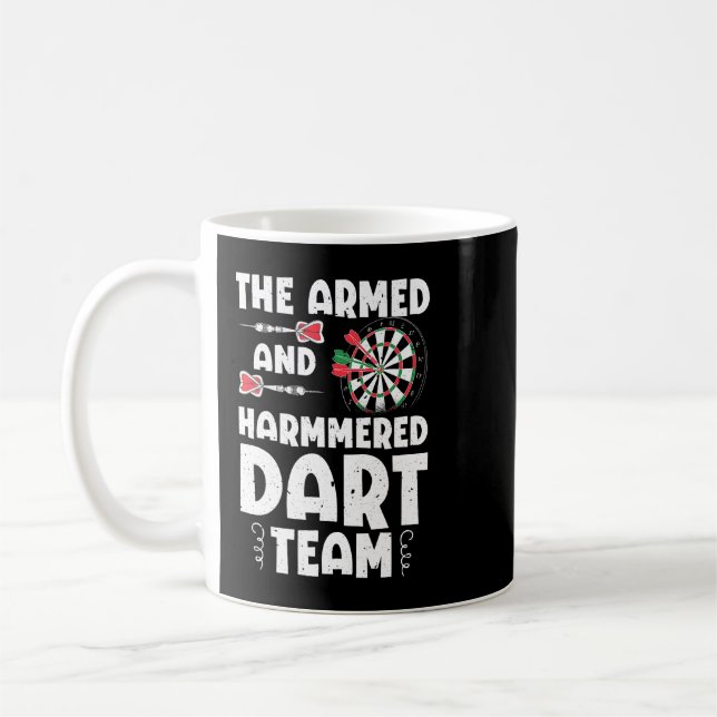 Caneca De Café Funny Armed E Hammered Dart Team Cita Jogos De (Esquerda)