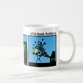 Caneca De Café Funny ATM Bank Robbery Stickman Mug - 088