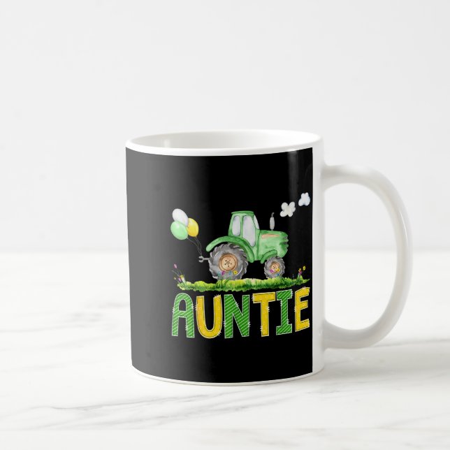 Caneca De Café Funny Auntie Birthday Boy Tractor Farm Truck Match (Direita)
