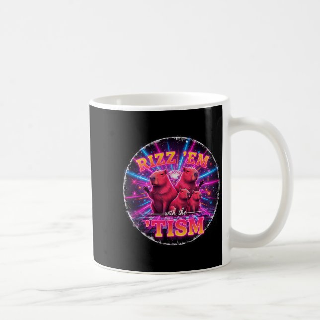 Caneca De Café Funny Autism Rizz Em With The Tism Capybara Meme A (Direita)