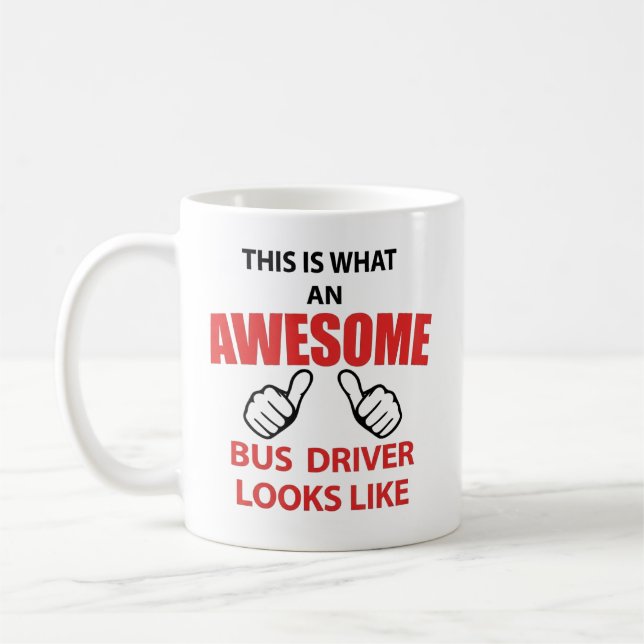 Caneca De Café Funny Awesome Bus Driver Appreciation Gift Mug (Esquerda)