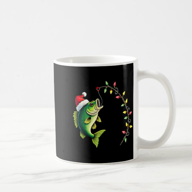 Caneca De Café Funny B Fishing Santa Hat Christmas Pajama Fisherm (Direita)