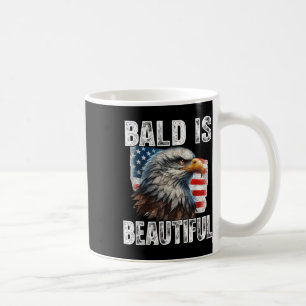 Caneca De Café Funny Bald É Linda Águia 4 De Julho Dos Eua Patr