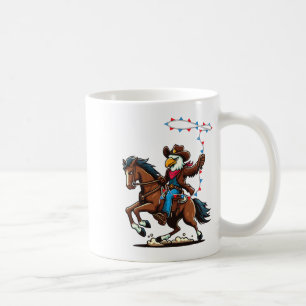 Caneca De Café Funny Bald Eagle Cowboy Horseback Voando