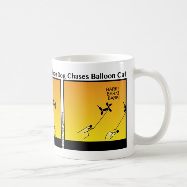 Caneca De Café Funny Balloon Pet Chase Stickman Mug - 112 (Direita)