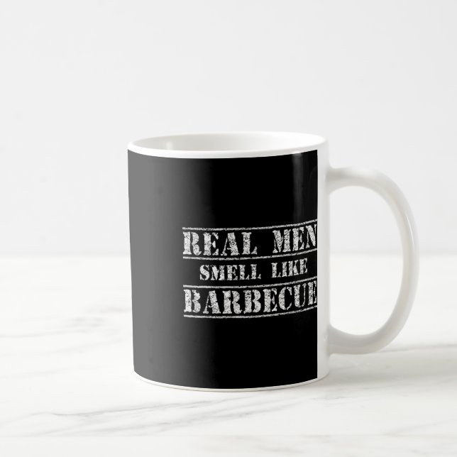Caneca De Café Funny Bbq Grilling Gift Shirt Real Men Smell Like  (Direita)