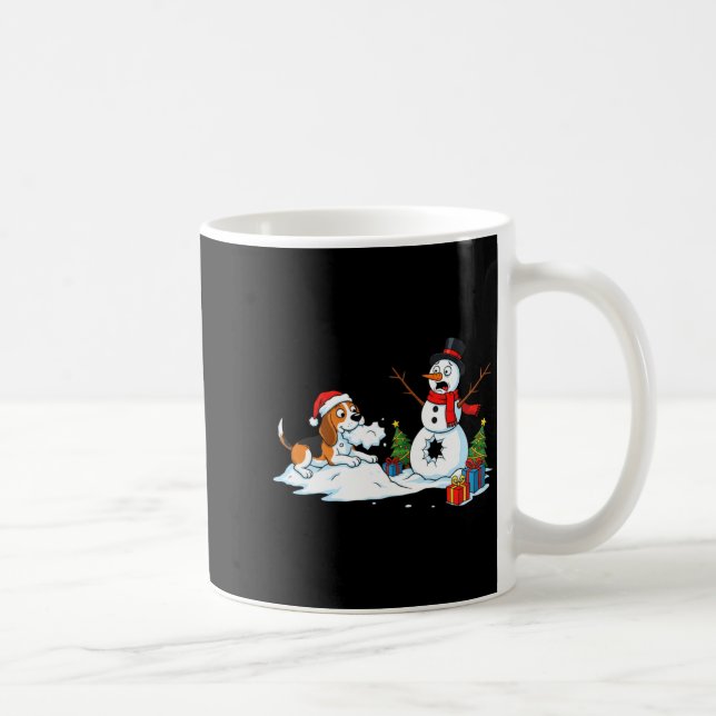 Caneca De Café Funny Beagle Snowman Christmas Tree Xmas Womens Me (Direita)