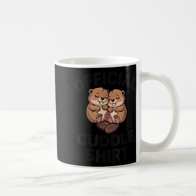 Caneca De Café Funny Beavers Hugging Cuddle  (Direita)