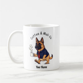 Caneca De Café Funny  Belgian Malinois dog Business Suit Coffee