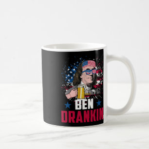 Caneca De Café Funny Ben Drankin 4 De Julho Dos Eua Bandeira Home