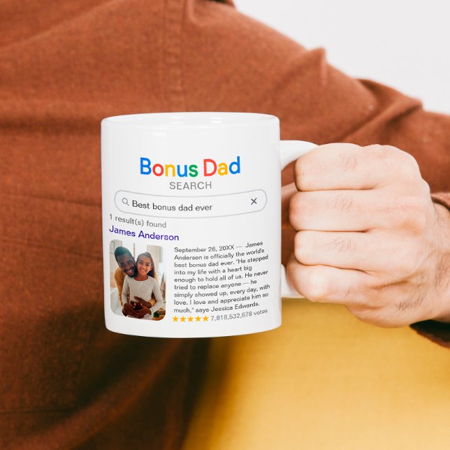 Caneca De Café Funny Best Bonus Dad Ever Search Result With Photo (Criador carregado)