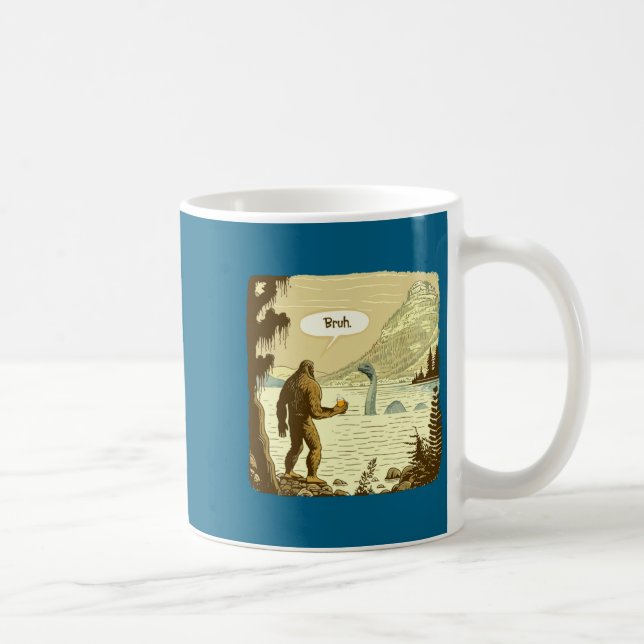 Caneca De Café Funny Bigfoot And Nessie Bruh Moment Beer  (Direita)