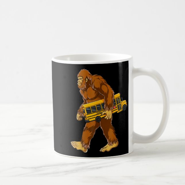 Caneca De Café Funny Bigfoot Bus Driver Sasquatch School Bus Love (Direita)