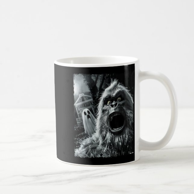 Caneca De Café Funny Bigfoot Sasquatch Halloween  (Direita)