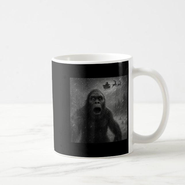 Caneca De Café Funny Bigfoot Sasquatch Selfie Santa Claus Xmas Ch (Direita)