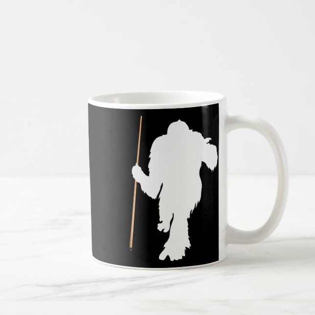 Caneca De Café Funny Bigfoot Segurando Piscina Stick Billiards Sa (Direita)