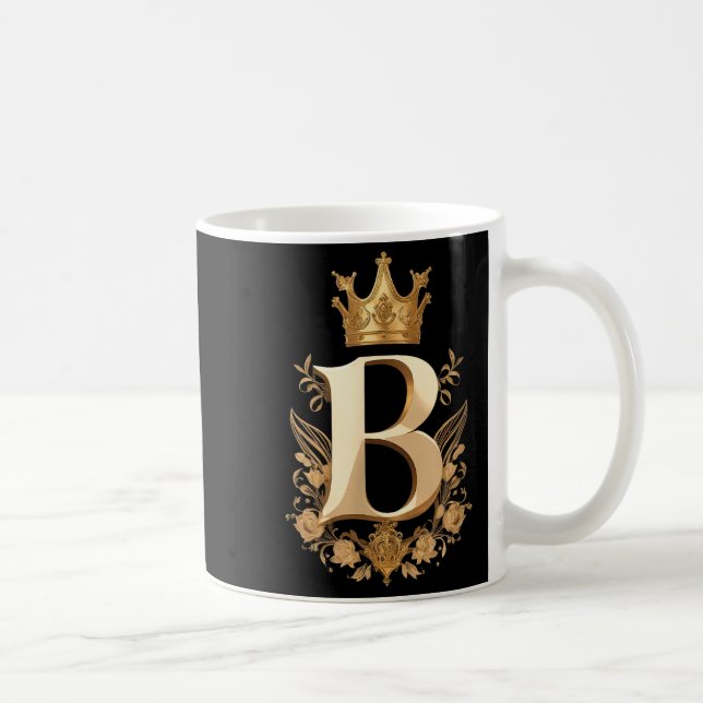 Caneca De Café Funny Birthday Queen B - Letter B And Crown (bee)  (Direita)
