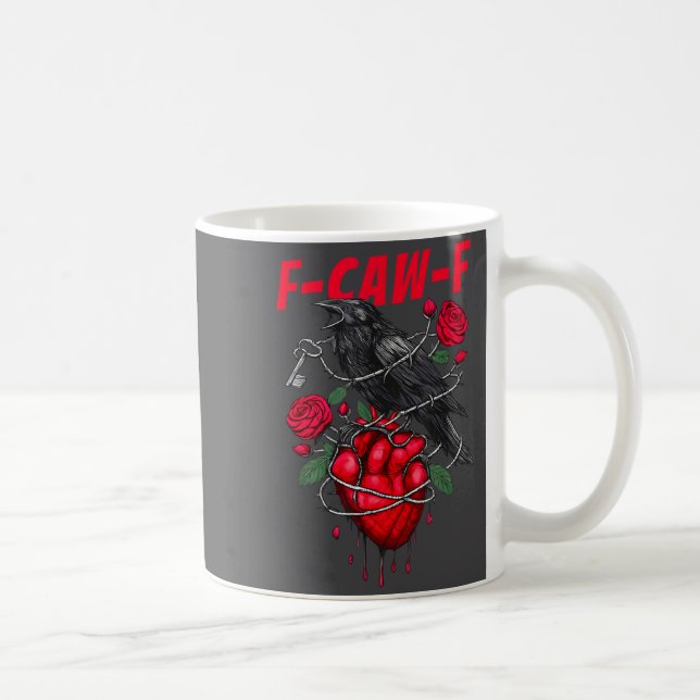 Caneca De Café Funny Black Bird F-caw-f Anti Valentines Day Singl (Direita)
