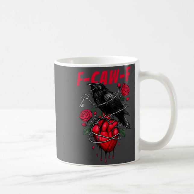 Caneca De Café Funny Black Bird F-caw-f Anti Valentines Day Singl (Direita)
