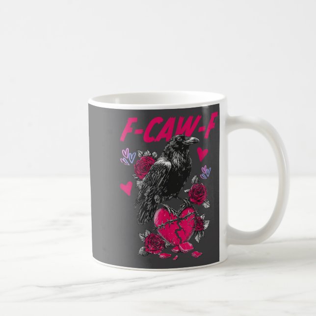 Caneca De Café Funny Black Bird F-caw-f Anti Valentines Day Singl (Direita)