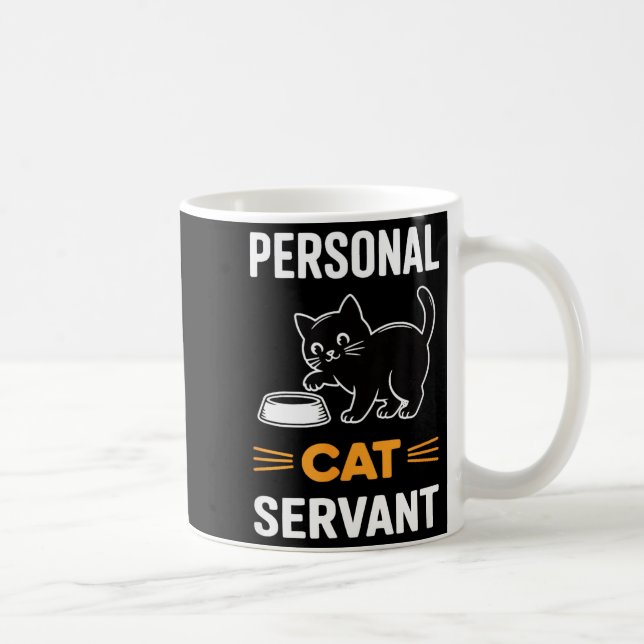 Caneca De Café Funny Black Cat Servant Of Tiny Furry Overlord  (Direita)