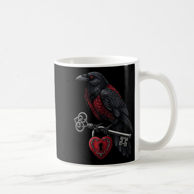 Caneca De Café Funny Black Crow Black Bird Funny Crow Valentines  (Direita)