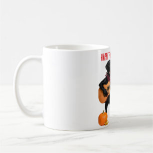 Caneca De Café Funny Black Lab Toca Guitarra e Peru Dia de Ação d