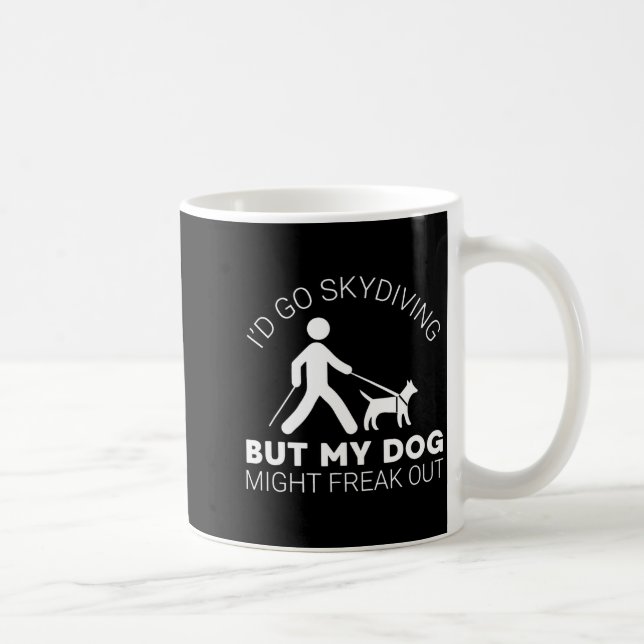 Caneca De Café Funny Blind Joke Gift Seeing Eye Dog Skydiving Bli (Direita)