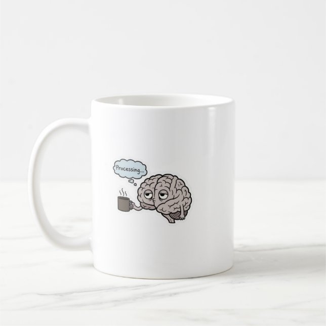 Caneca De Café Funny Brain Drinking Coffee Mug - Cute Science & C (Esquerda)