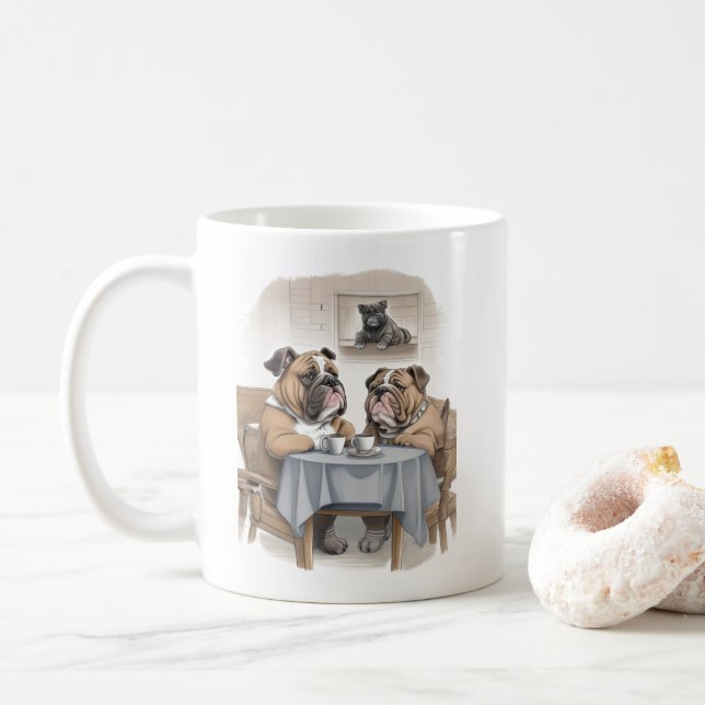 Caneca De Café Funny Bulldog (Com Donut)