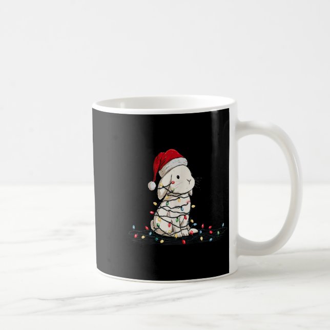Caneca De Café Funny Bunny Christmas Graphics Animal Lights Lover (Direita)