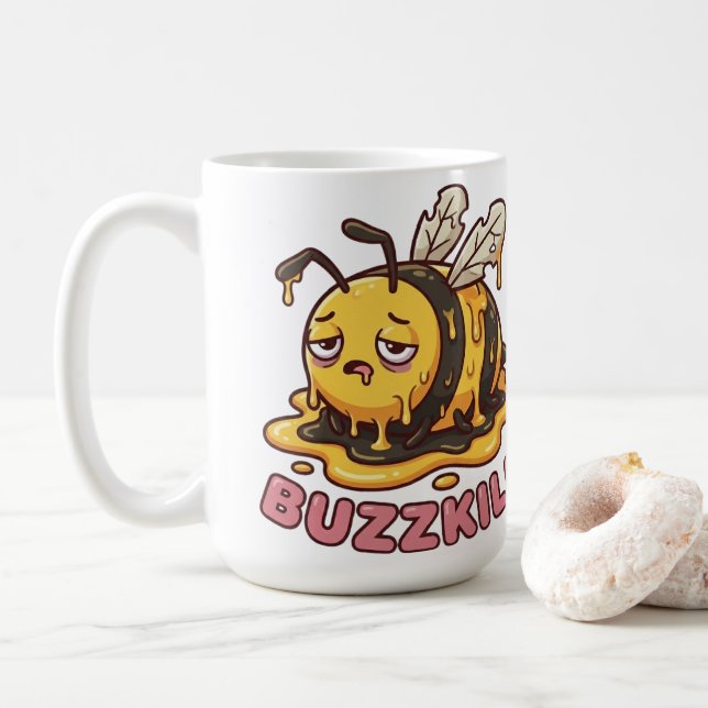 Caneca De Café Funny Buzzkill Tired Bee Coffee Mug (Com Donut)